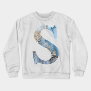 The Letter S Blue and Gold Metallic Crewneck Sweatshirt